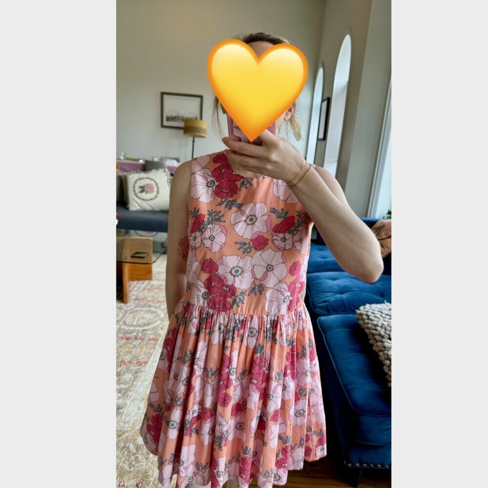 Poppy Print Flowy Cotton Dress (with pockets!)